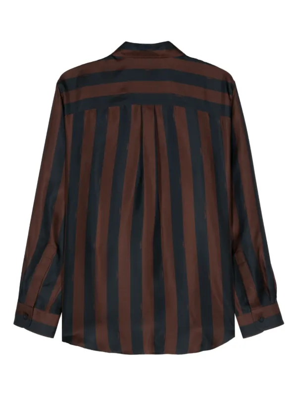 【関税込み】fendi PEQUIN SHIRT FENDI Pequin-stripe Silk Shirt | Blue | FARFETCH