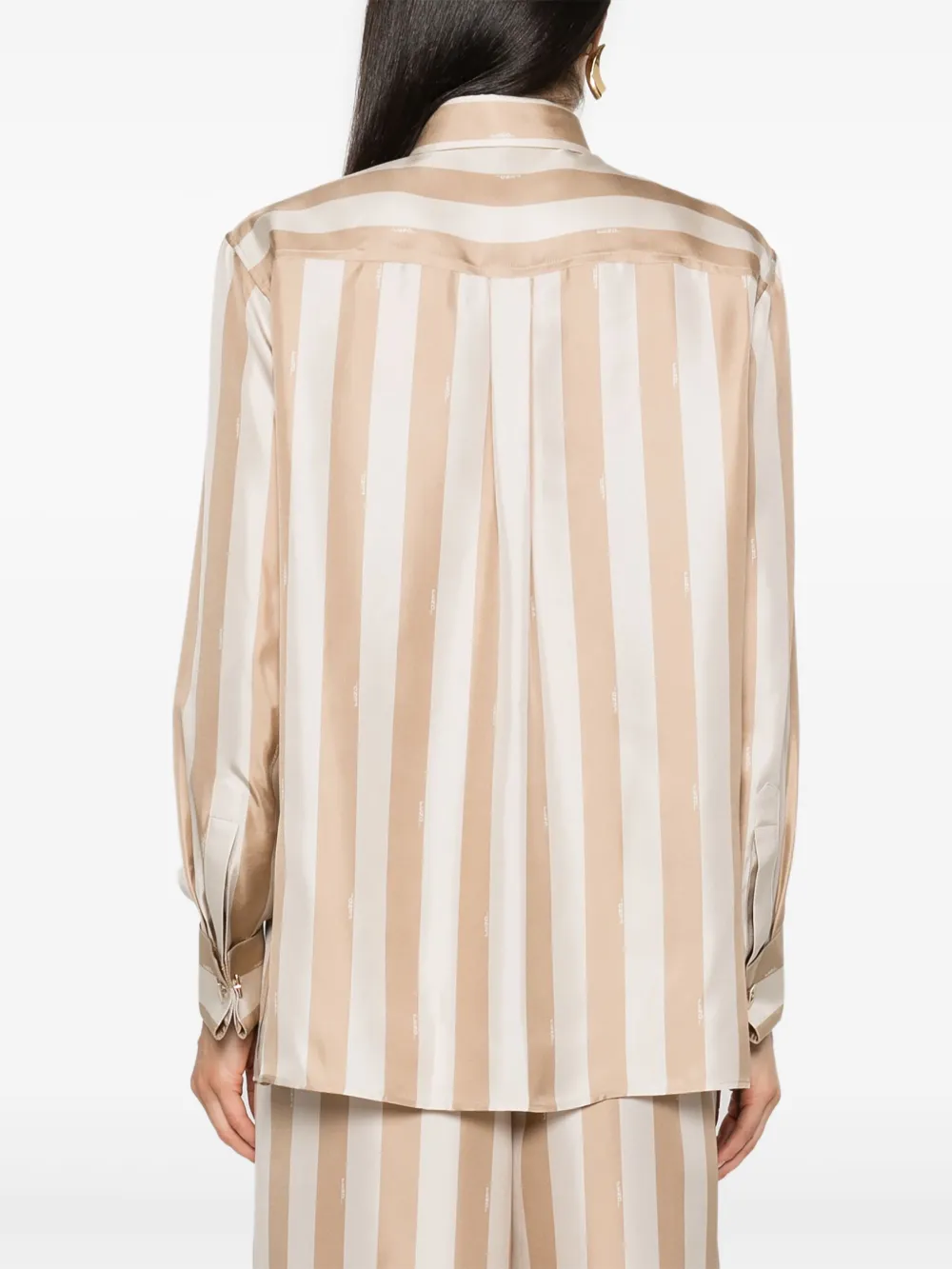 FENDI Blouse met pequin streep Beige