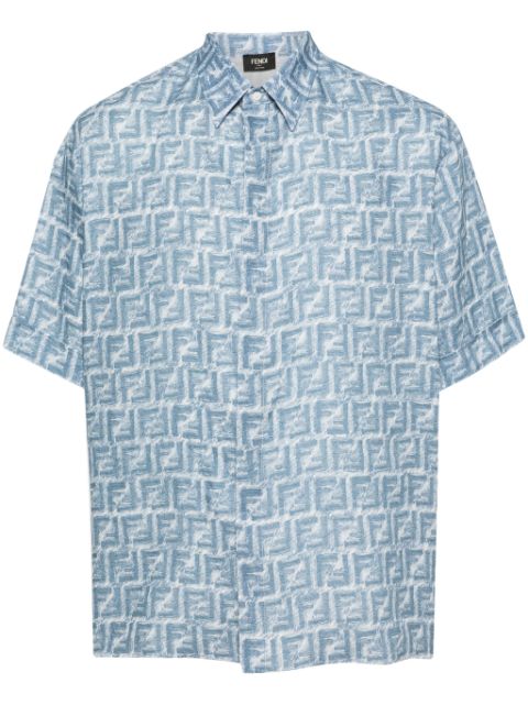 FENDI FF-motif linen shirt