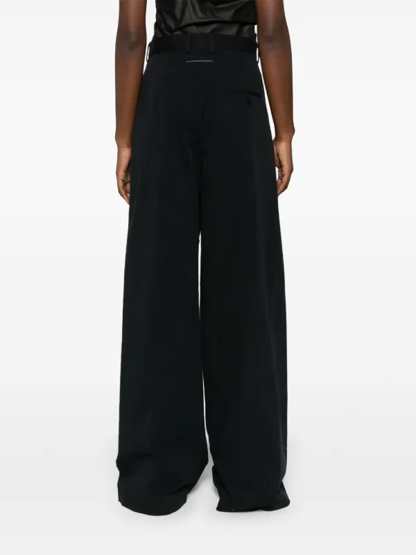 MM6 Maison Margiela ミッドライズ ワイドパンツ | ブラック