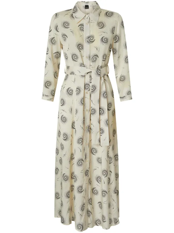 PINKO プリント ロングドレス | ニュートラル | FARFETCH JP 