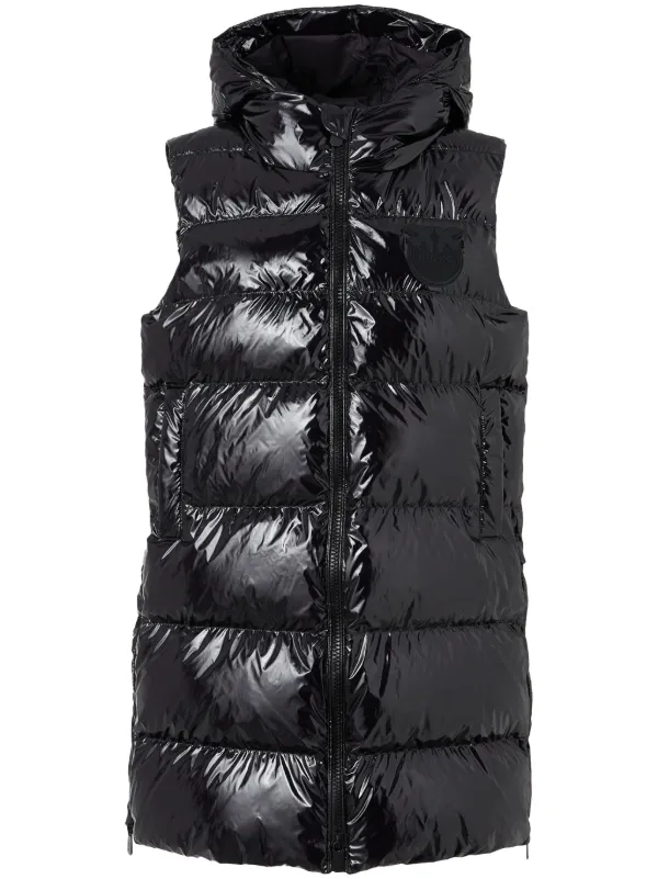 Black puffa gilet best sale