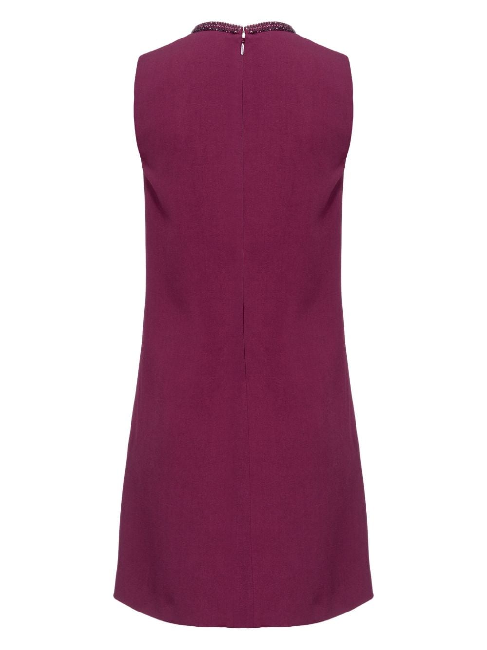 Shop Pinko Beaded-trim Shift Minidress In Purple