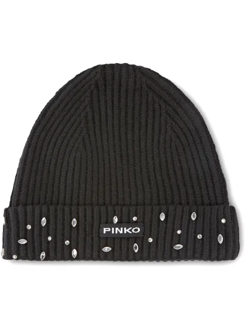 PINKO logo-patch beanie