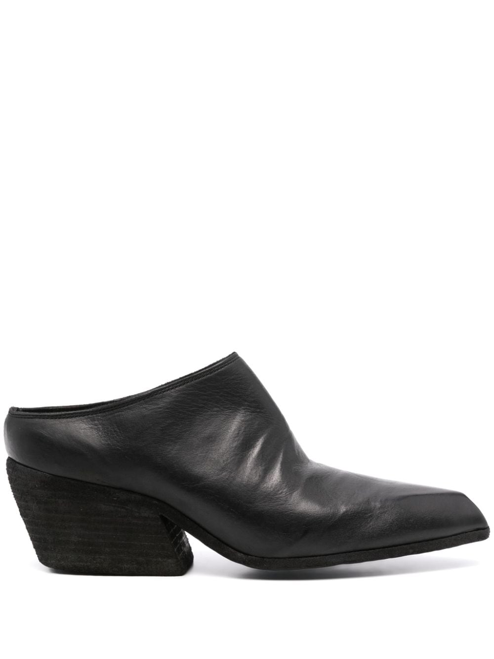 Guidi 65mm Leather Slippers In Black