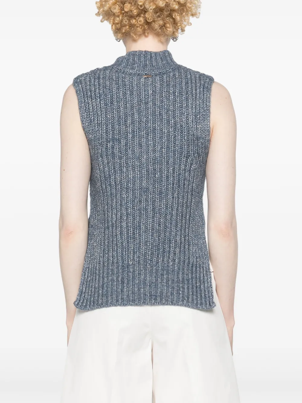 Herno Top met hoge hals Blauw