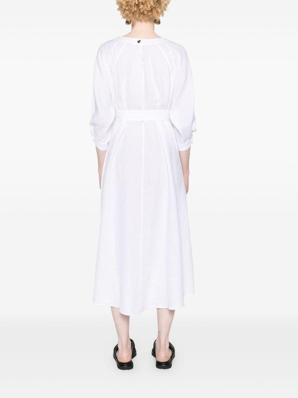 Shop Loro Piana Ruth Linen Maxi Dress In White