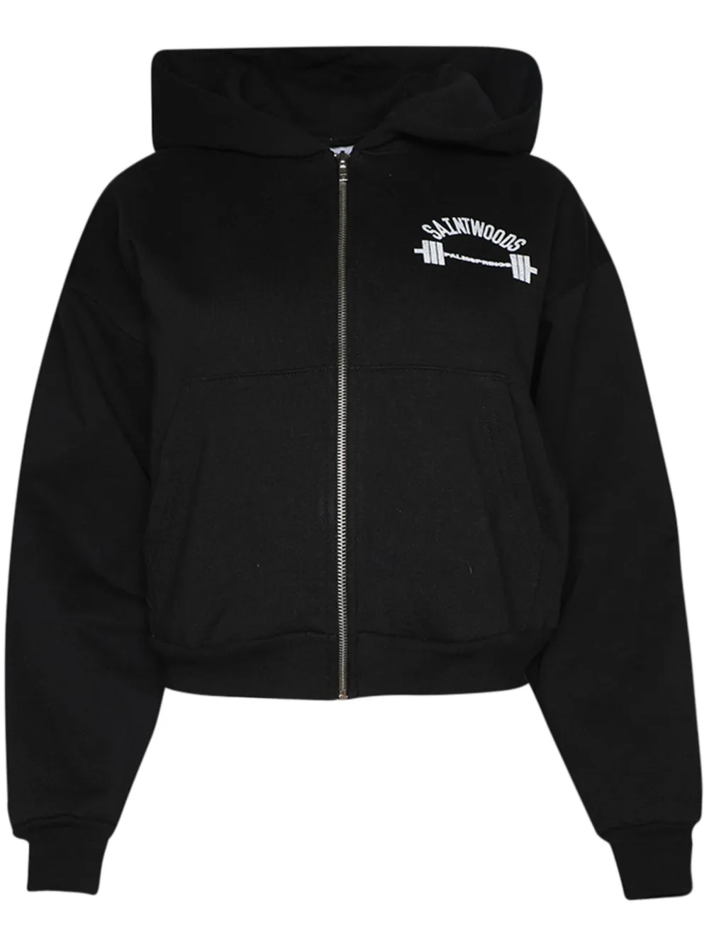 Saintwoods Klassischer Cropped-Hoodie - Schwarz