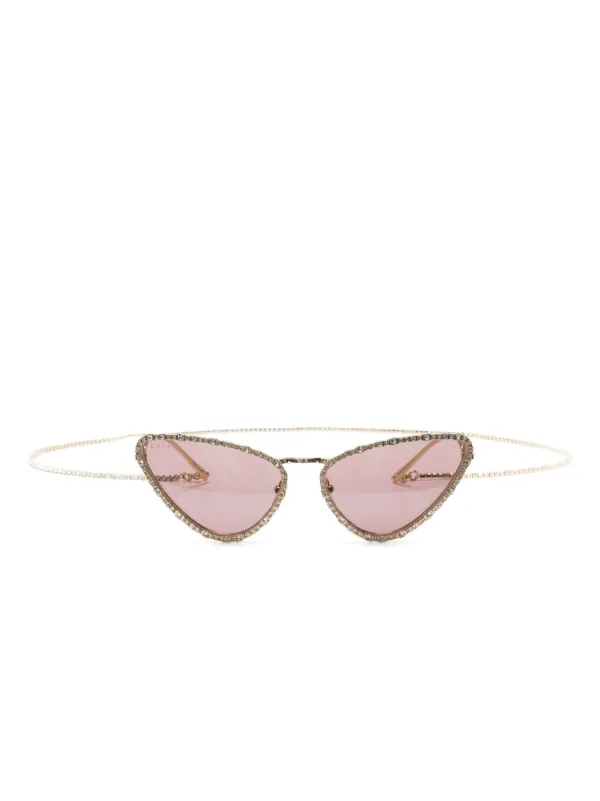 Gucci cat eye sunglasses with crystals on sale