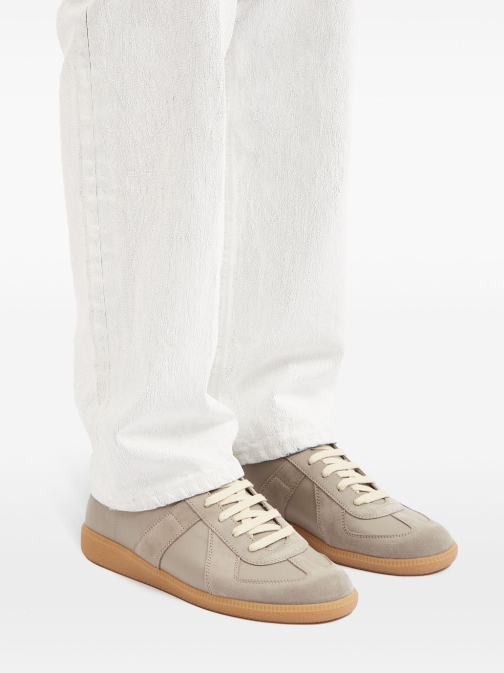 Shop Maison Margiela Replica Panelled Sneakers In Neutrals