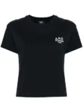 A.P.C. logo-embroidered cotton T-shirt - Blue