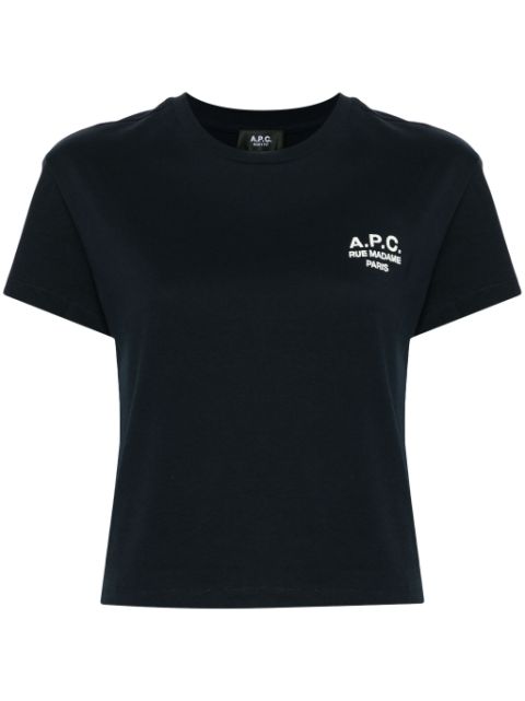 A.P.C. logo-embroidered cotton T-shirt Women