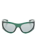 Gucci Eyewear wraparound-frame translucent sunglasses - Green