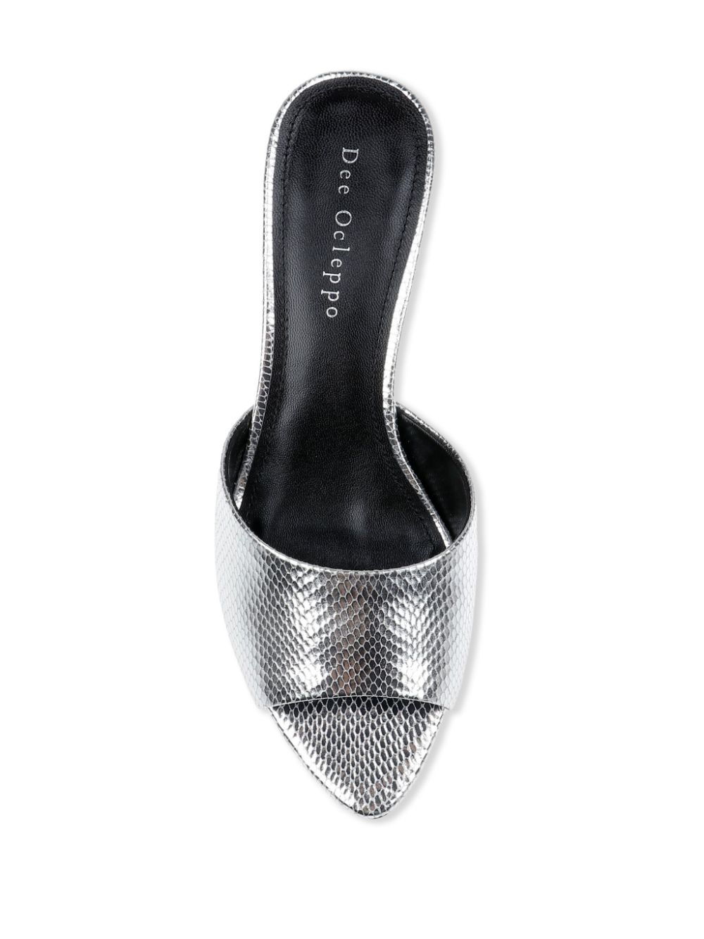 Dee Ocleppo 50mm Bogota mules Silver