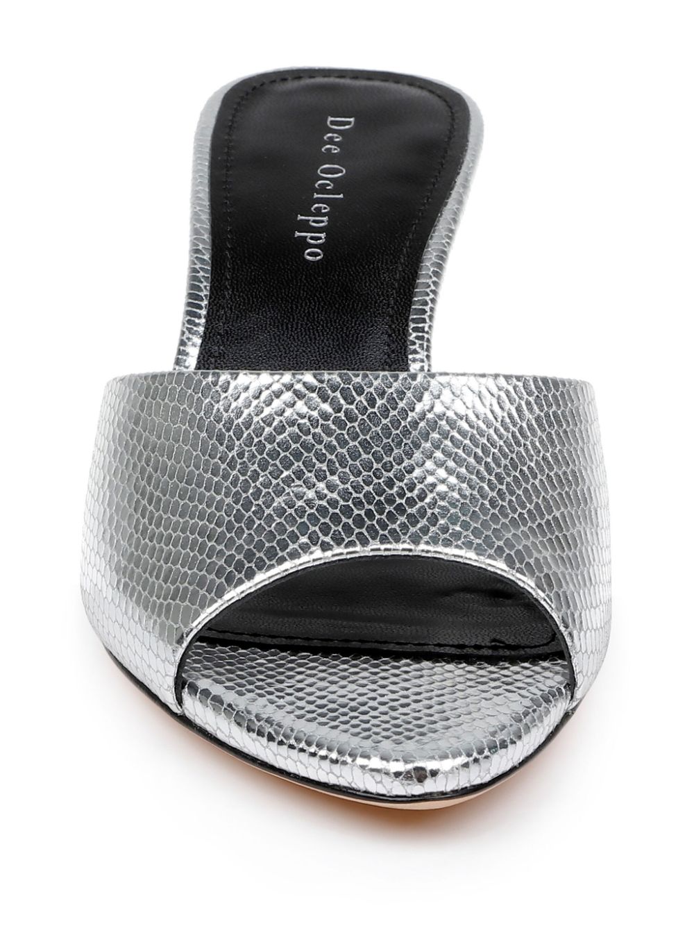 Dee Ocleppo 50mm Bogota mules Silver