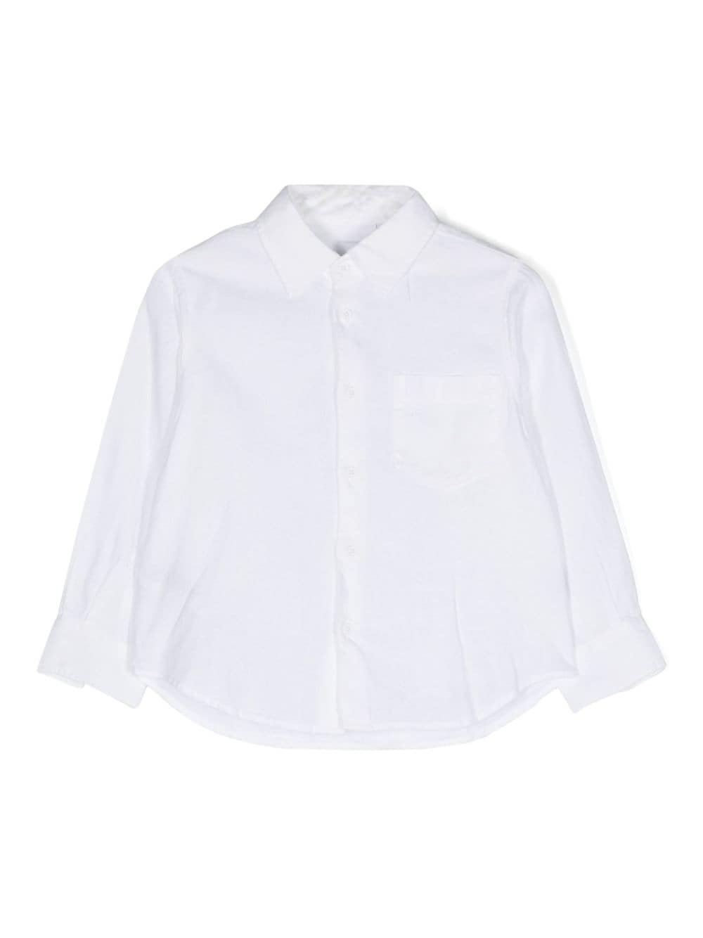 Aspesi Kids' Patch-pocket Linen Shirt In White