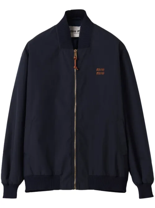 Veste bomber à patch logo - Miu Miu - Modalova