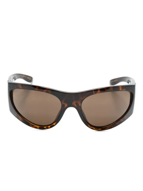 Gucci Eyewear tortoiseshell biker-frame sunglasses