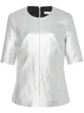 Rosetta Getty leather laminated T-shirt - Silver