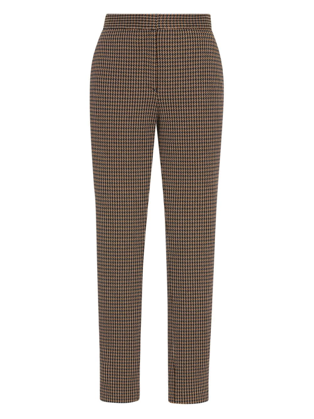 Rosetta Getty houndstooth cropped skinny trousers - Bruin