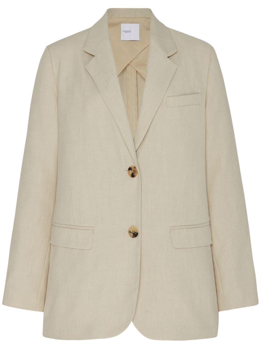 Rosetta Getty Notched-lapels Single-breasted Blazer In Neutrals