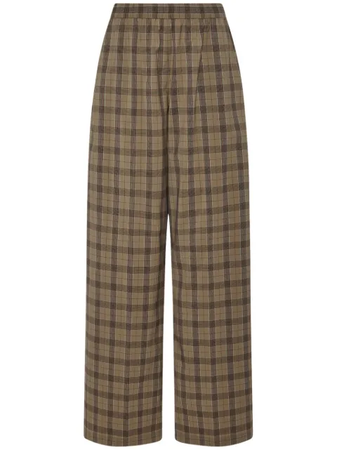 Rosetta Getty pantalones anchos con motivo de cuadros