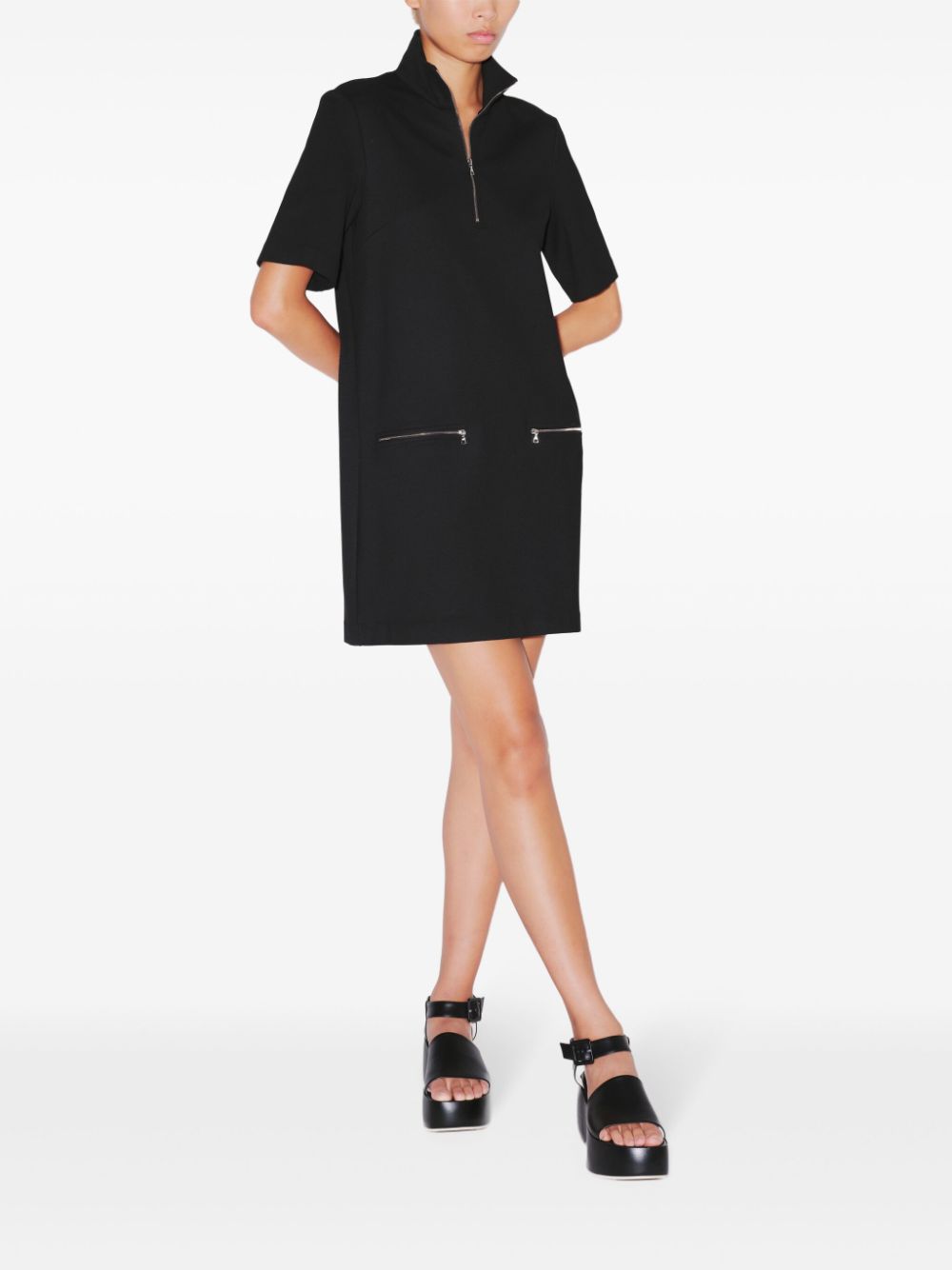 Rosetta Getty zip-up mini dress - Zwart