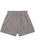 ANINE BING check-print linen shorts - Neutrals