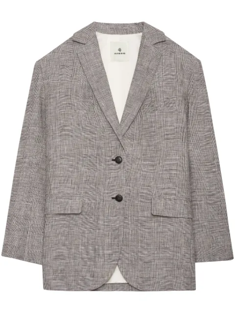 ANINE BING Quinn plaid linen blazer