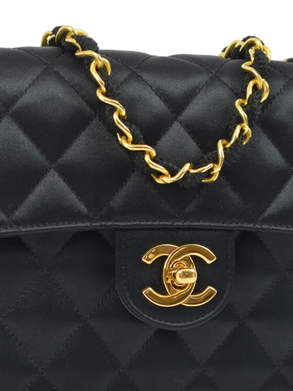 CHANEL Pre-Owned 1990 Mini Classic Flap Square Shoulder Bag Black  FARFETCH IN