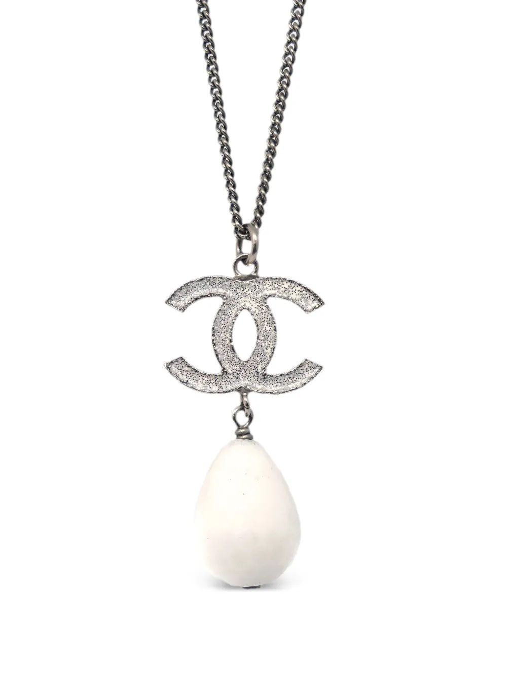 CHANEL Pre-Owned 2010 silver plated CC pendant necklace - Zilver