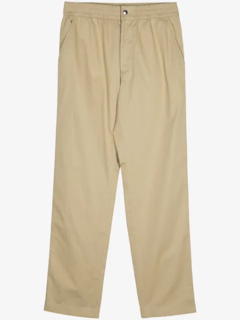 Maison Kitsuné logo-embroidered tapered-leg trousers