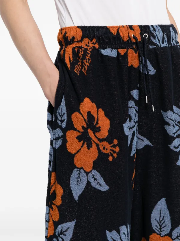 Maison Kitsuné floral-print Cotton Shorts | Blue | FARFETCH