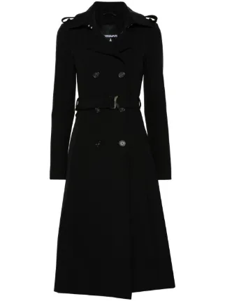 Patrizia Pepe double-breasted Trench Coat | Black | FARFETCH