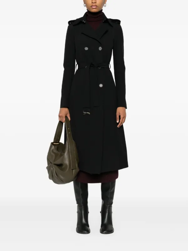 Patrizia Pepe double-breasted Trench Coat | Black | FARFETCH