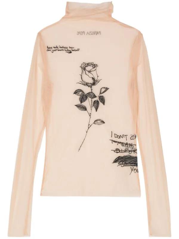 Patrizia Pepe Mesh-Oberteil Mit Logo-Stickerei - Farfetch