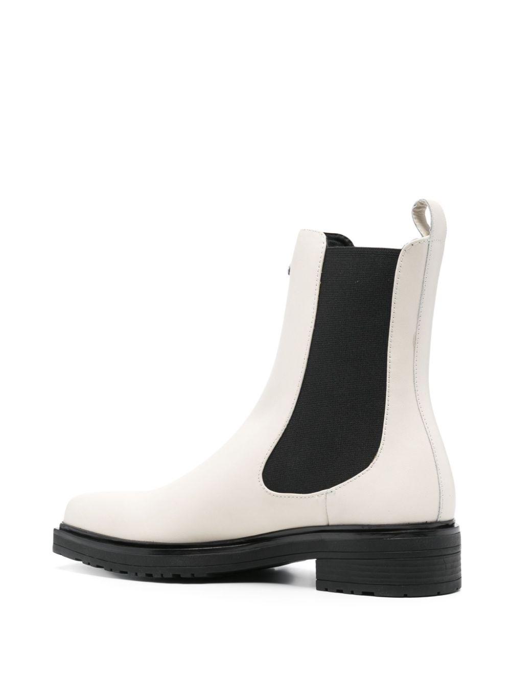 Patrizia Pepe leather square toe boots White