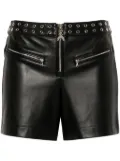 Patrizia Pepe eyelet-detail faux-leather shorts - Black