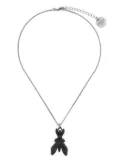 Patrizia Pepe rhinestone-embellished Fly necklace - Black