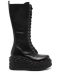 Patrizia Pepe Fly-embossed wedge boots - Black