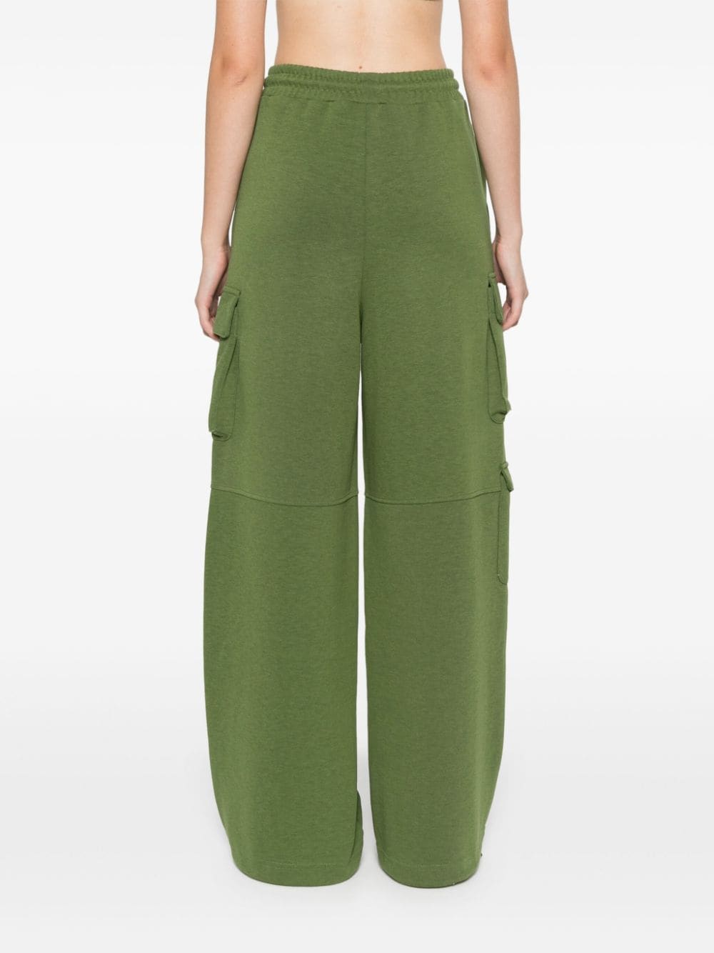 Shop Patrizia Pepe Drawstring-waist Cargo Track Pants In Green