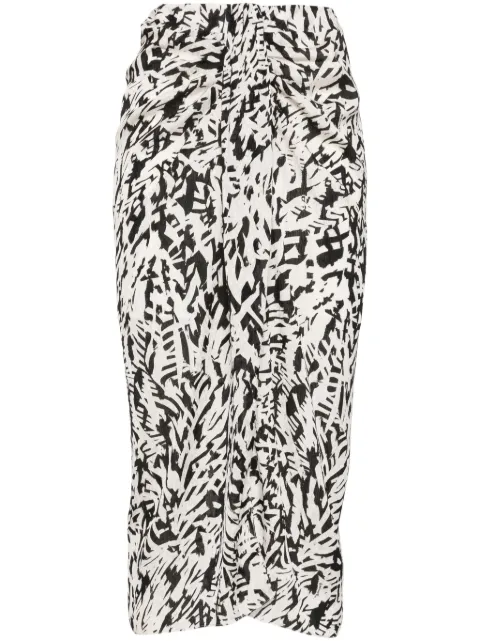 Patrizia Pepe abstract-print crepe pencil skirt