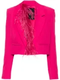 Patrizia Pepe feather-trim blazer - Pink