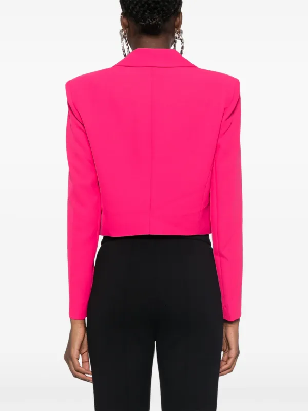 Patrizia Pepe feather-trim Blazer | Pink | FARFETCH JO