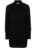 Patrizia Pepe textured mini shirt dress - Black