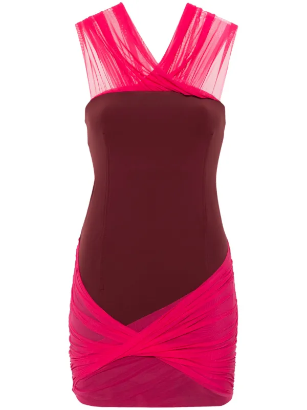 Patrizia Pepe Colourblock Mini Dress Pink FARFETCH CA