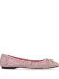 Jimmy Choo Elme glittered ballerina shoes - Pink