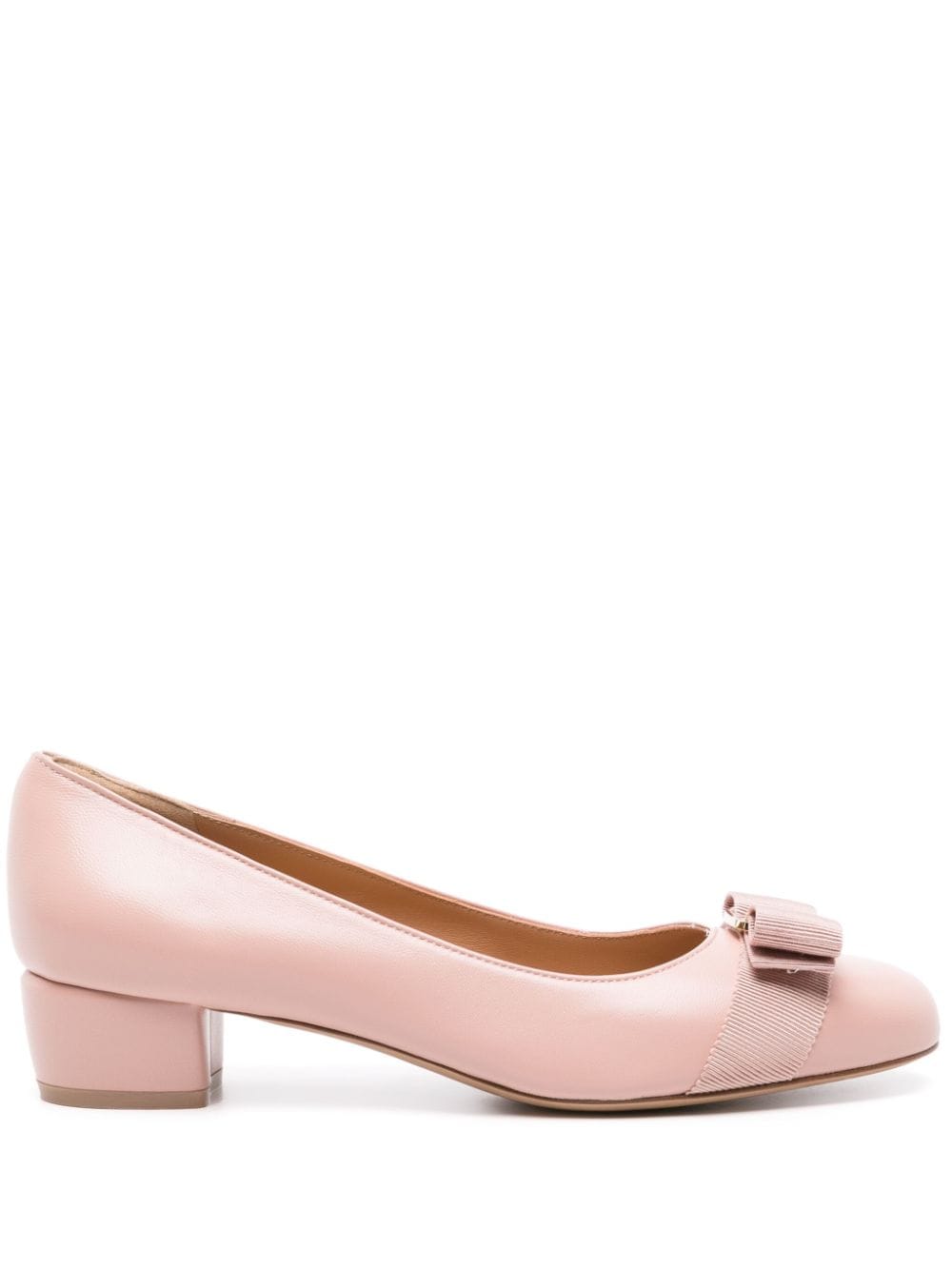 Ferragamo 30mm Vara Bow-detail Leather Pumps In Pink