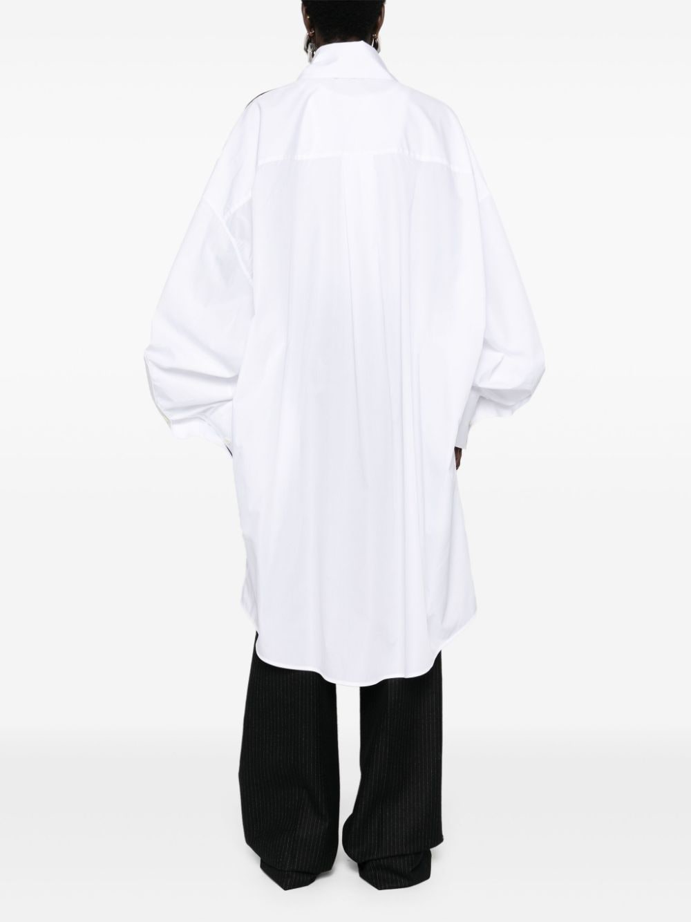 Shop Peter Do Oversized-collar Cotton Overshirt In White