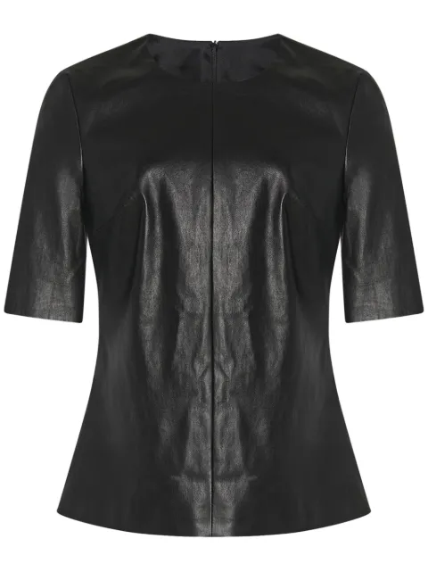 Rosetta Getty leather crew-neck T-shirt